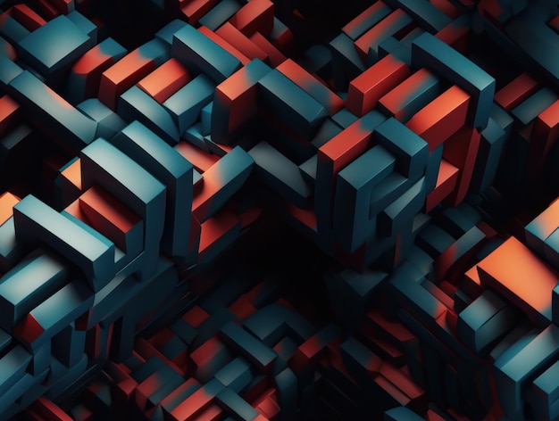 Dark abstract geometric grid pattern Seamless background created with Generative AI technology