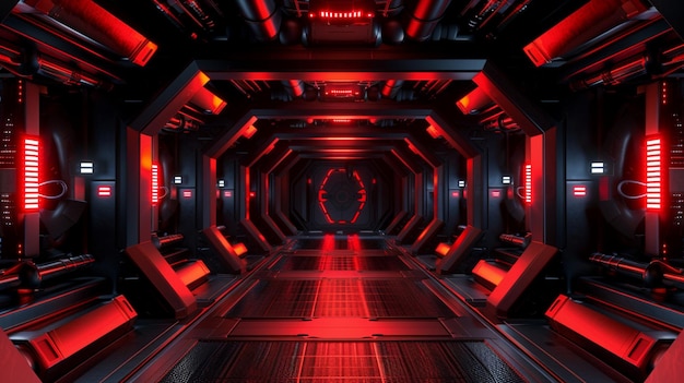 dark alien spaceship corridor hallway passage entrance