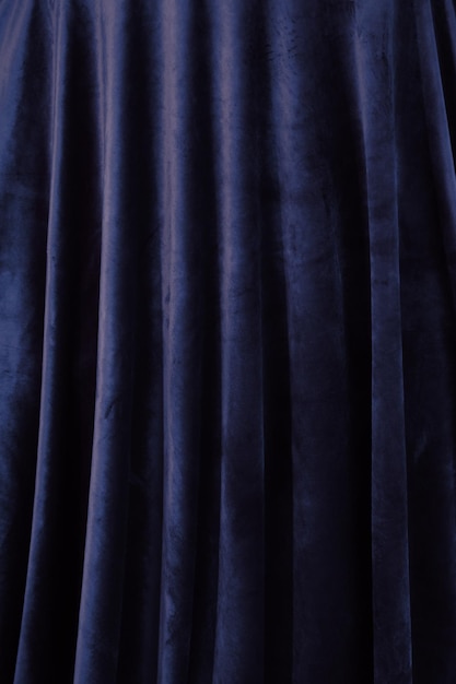 Dark background of blue classic velvet curtain