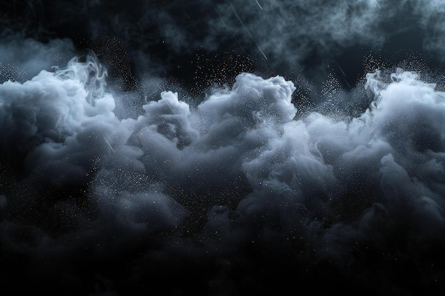 a dark background with a cloud of smoke and a splash of water