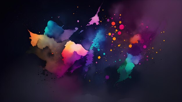 Dark background with colorful splash Ai