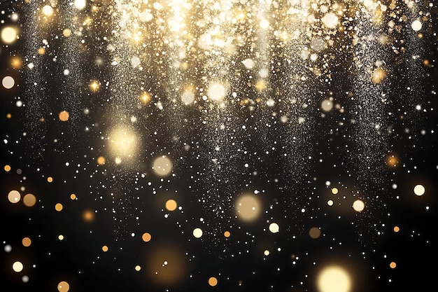 a dark background with gold glitter and a black background