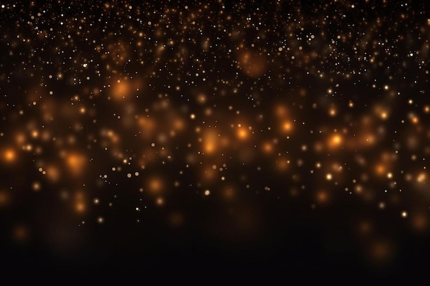 Photo a dark background with gold lights and stars