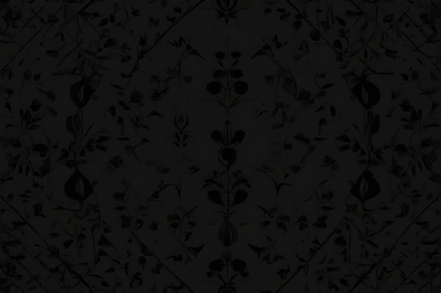 a dark background with a pattern of flowers and leaves