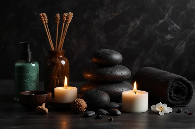 Dark Background with Spa Essentials