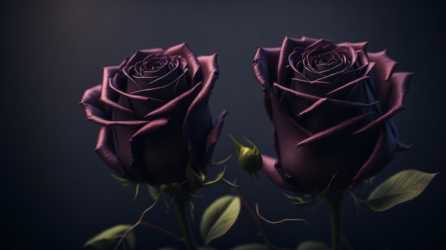 A dark background with two roses on it.