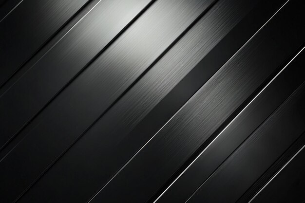 Photo a dark black background with sleek metallic silver stripes running diagonally across the stripes