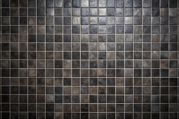 Dark black ceramic wall chequered and floor tiles mosaic background in bathroom Design pattern geometric with grid wallpaper texture decoration pool Simple seamless