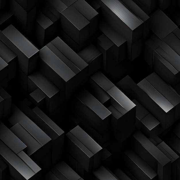 Dark black Geometric grid background Modern dark abstract texture seamless pattern