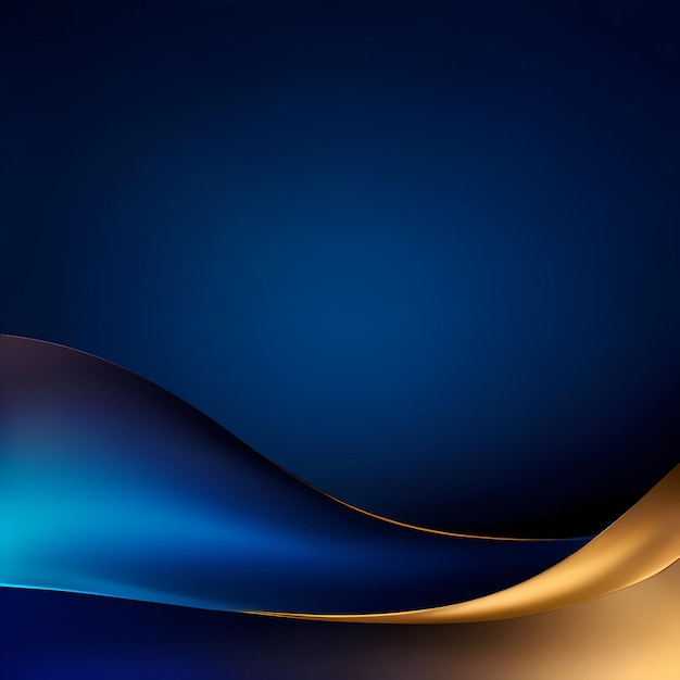 dark blue black gold color gradient background with curves has a bokeh effect