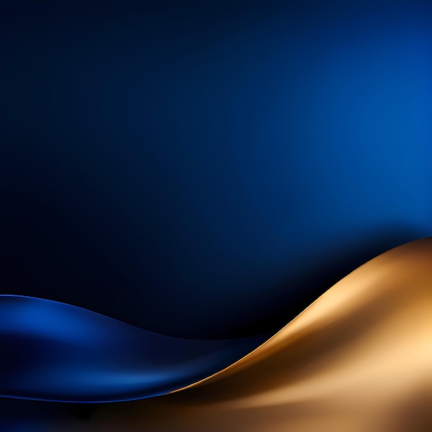 dark blue black gold color gradient background with curves has a bokeh effect