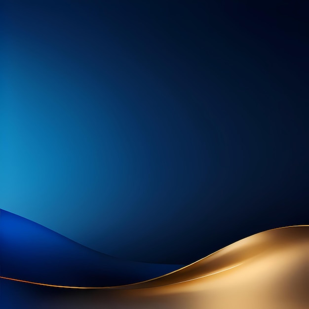 dark blue black gold color gradient background with curves has a bokeh effect