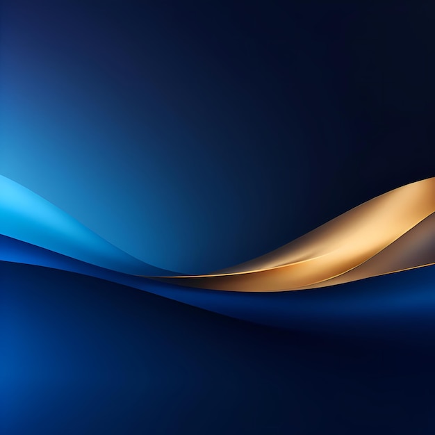 dark blue black gold color gradient background with curves has a bokeh effect