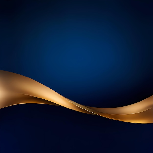 dark blue black gold color gradient background with curves has a bokeh effect