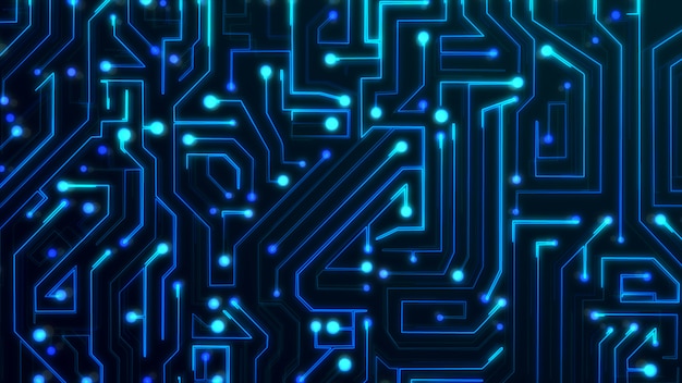 Dark blue circuit board technology background. graphic design