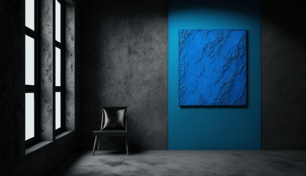 dark and blue concreate and cement wall to present product and background