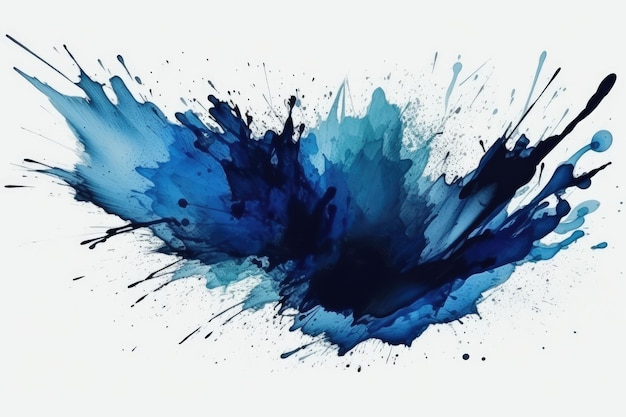 Dark Blue Grunge Paint Strokes On A Light Background Generative AI