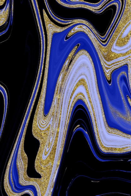 Dark blue marble background with gold lining