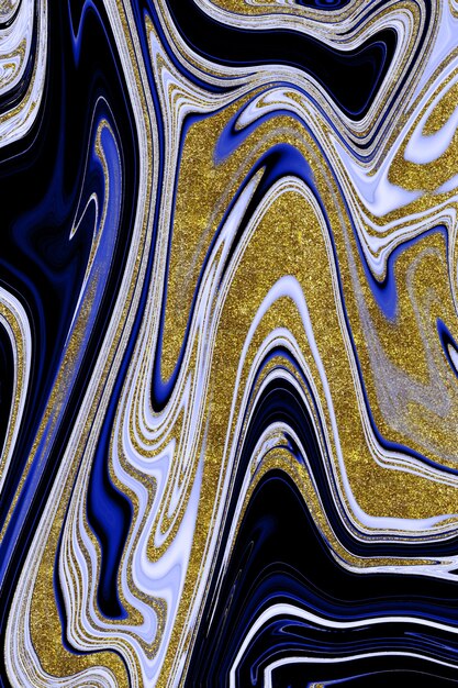 Dark blue marble background with gold lining