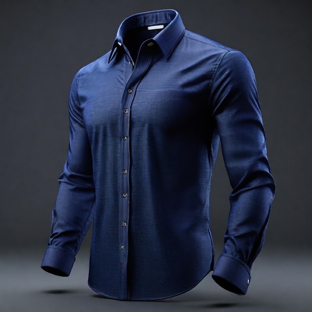 Dark blue shirt PSD on a dark background