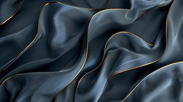 Dark blue silk fabric with golden highlights