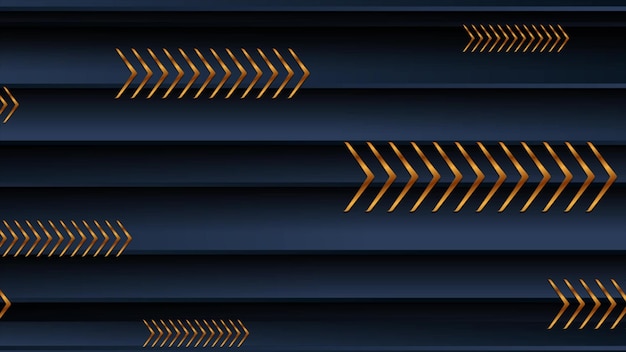 Dark blue striped design with golden arrows