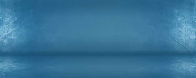 Dark blue studio cement and showroom horizontal background