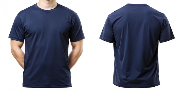 Dark Blue Tshirt Front and Back View