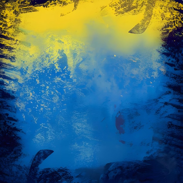 Dark Blue And Yellow Abstract Background With Grunge 0