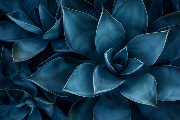 The dark bluetoned agave cactus creates a mesmerizing abstract pattern for a natural background