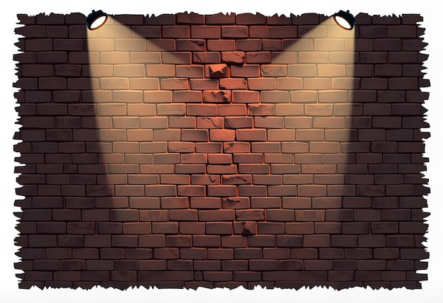 Photo dark brick wall with spotlights