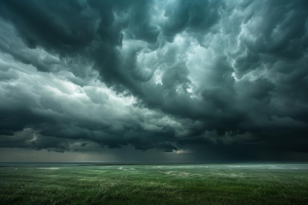 Dark clouds gather lightning strikes and rain pours fiercely signaling an imminent tempest