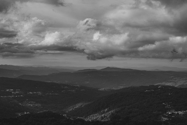 Dark clouds over the mountain