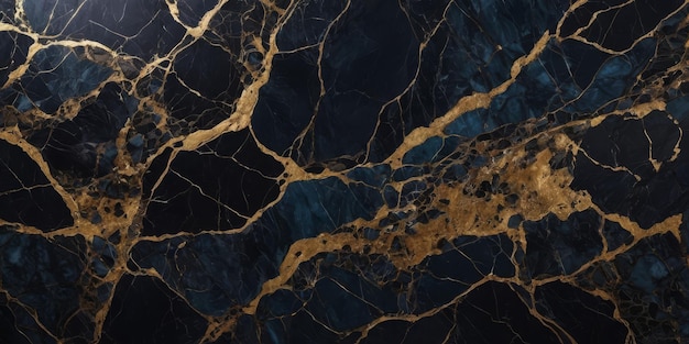 dark color marble texture black marble with crack brown and gold blue background