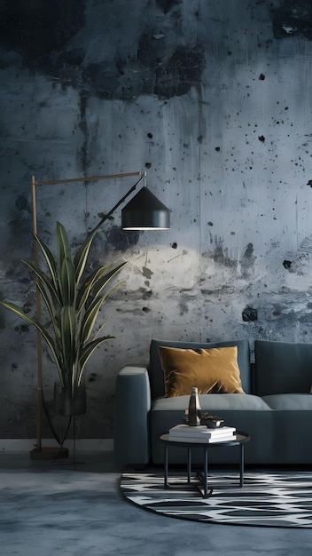 Photo dark concrete texture with a rough industrial and modern feel vertical mobile wallpaper