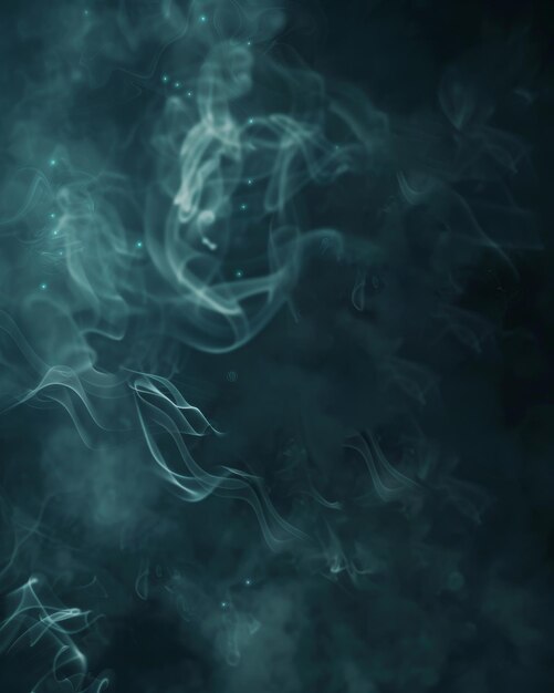 Photo dark ethereal background swirling smoky patterns with subtle blue highlights wisps of smoke or mist swirl against a dark mysterious background