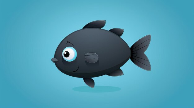 Photo a dark fish character illustration features a cool design