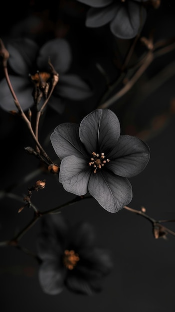 Dark flower black background wallpaper for phone