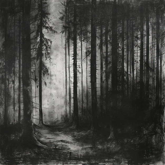 A Dark and Foggy Forest Path