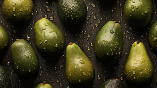 Dark food avocado raw green vegetable closeup tropical fresh background vitamin Generative AI