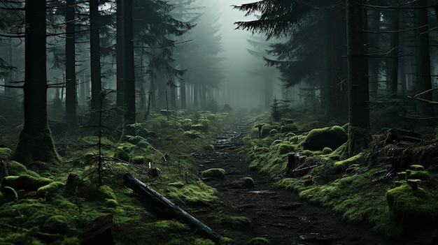 dark forest HD wallpaper photographic image