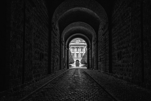 Dark gate is tunnel located near Esztergom basilica in Hungary