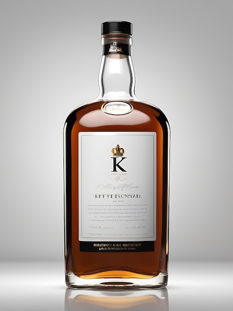 Photo dark glass whiskey bottle mockup