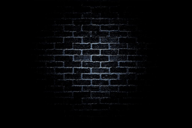 dark glowing wall bricks blue background texture