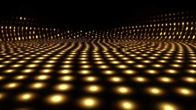 Dark gold stretch of LED lights futuristic technology background