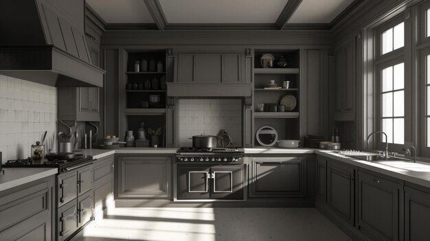 Photo dark gray kitchen decor interior design and house improvement classic english in frame kitchen