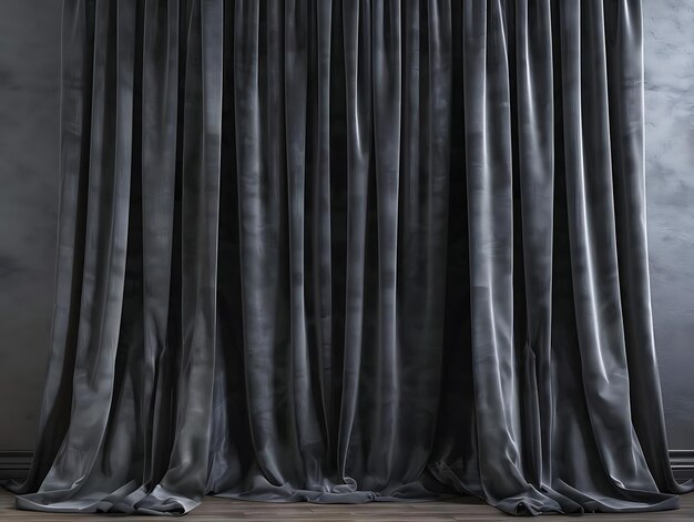 Dark Gray Velvet Curtains Background Illustration