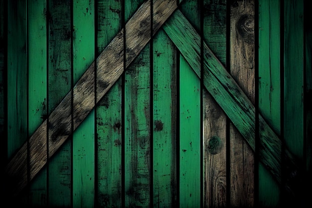 Dark green color wooden wall texture pattern for St Patrick's Day card background also have copy space for text