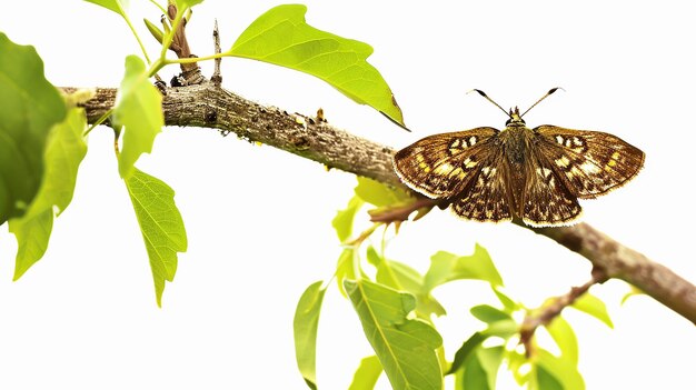 Photo dark green fritillary butterfly isolated on white background