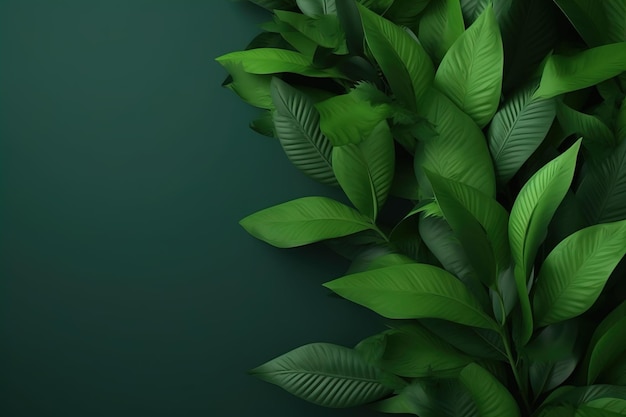 Dark green leaves background Minimal neutral aesthetic